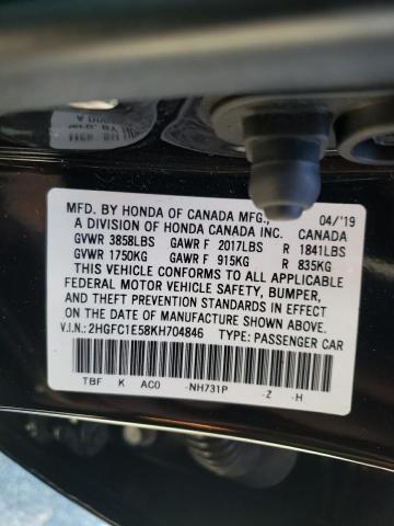 Photo 10 from auction – 2019 HONDA CIVIC SI with VIN 2HGFC1E58KH704846