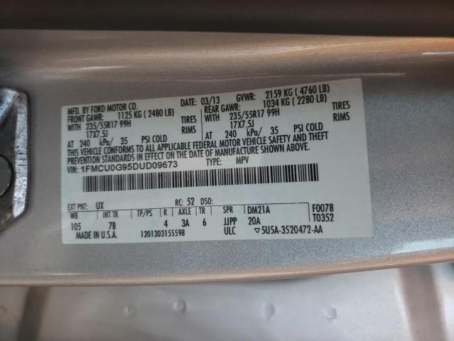 Photo 10 from auction – 2013 FORD ESCAPE SE with VIN 1FMCU0G95DUD09673