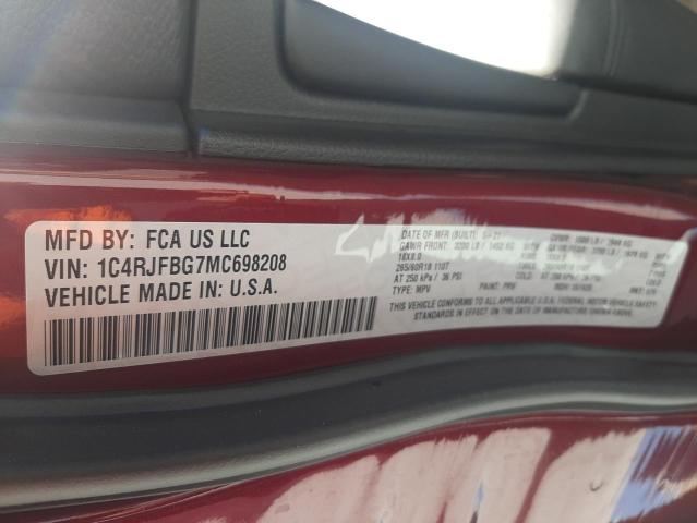 Photo 10 from auction – 2021 JEEP GRAND CHER with VIN 1C4RJFBG7MC698208