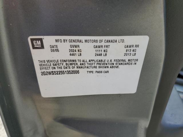 Photo 10 from auction – 2005 PONTIAC GRAND PRIX with VIN 2G2WS522551352006