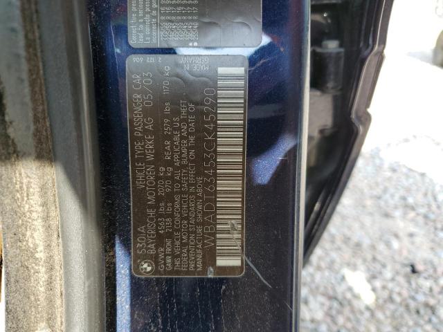 Photo 10 from auction – 2003 BMW 530 I AUTO with VIN WBADT63453CK45290