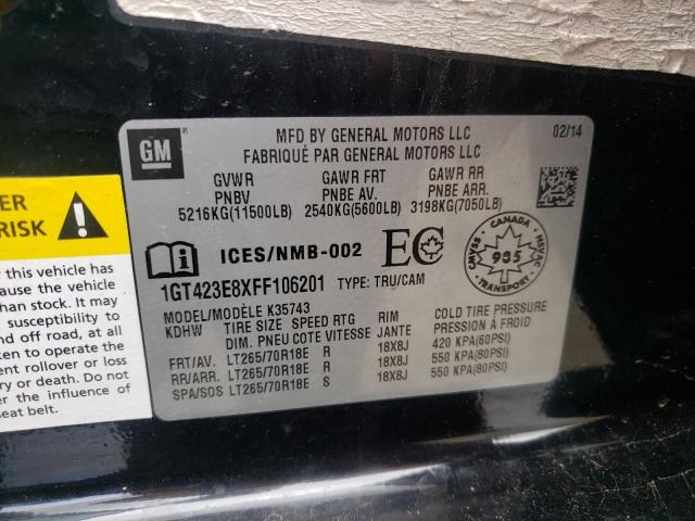 Photo 10 from auction – 2015 GMC SIERRA K35 with VIN 1GT423E8XFF106201