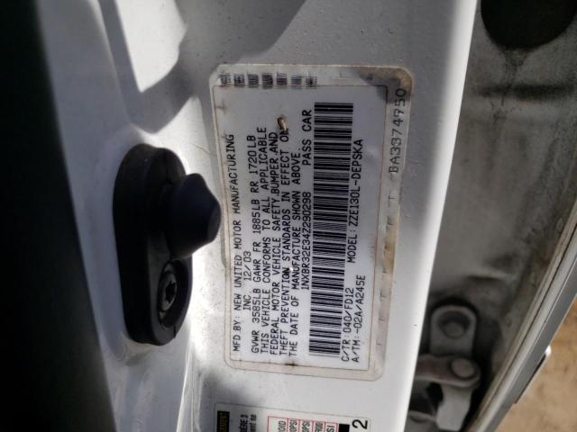 Photo 10 from auction – 2004 TOYOTA CORROLA with VIN 1NXBR32E34Z290298