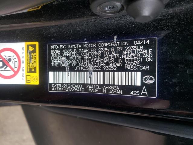 Photo 10 from auction – 2014 LEXUS CT 200 with VIN JTHKD5BH3E2193252