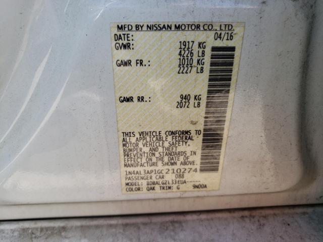Photo 10 from auction – 2016 NISSAN ALTIMA 2.5 with VIN 1N4AL3AP1GC210274