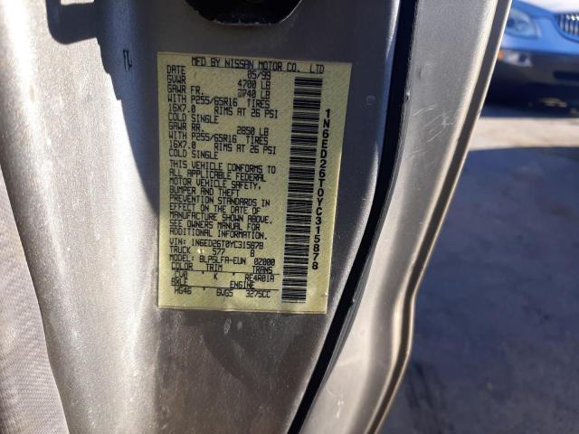 Photo 10 from auction – 2000 NISSAN FRONTIER K with VIN 1N6ED26T0YC315878