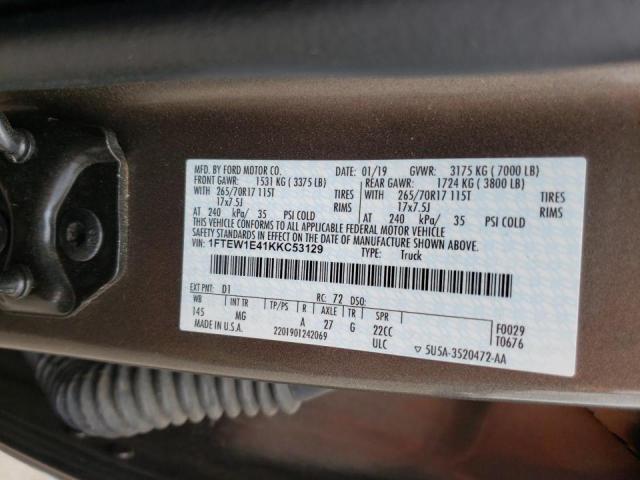 Photo 10 from auction – 2019 FORD F150 SUPER with VIN 1FTEW1E41KKC53129