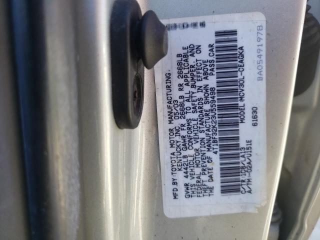 Photo 10 from auction – 2003 TOYOTA CAMRY LE with VIN 4T1BF32K23U559498