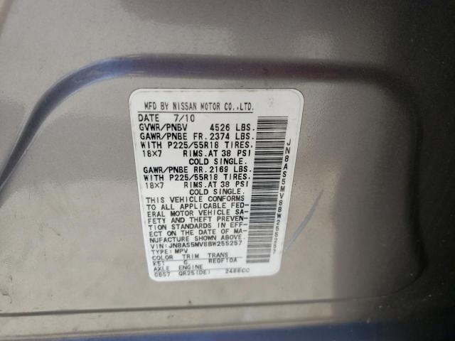 Photo 10 from auction – 2011 NISSAN ROGUE S with VIN JN8AS5MV8BW255257