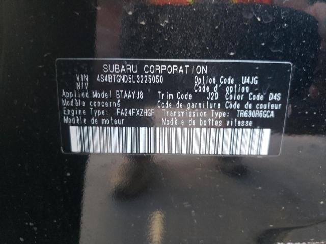 Photo 10 from auction – 2020 SUBARU OUTBACK LI with VIN 4S4BTGND5L3225050