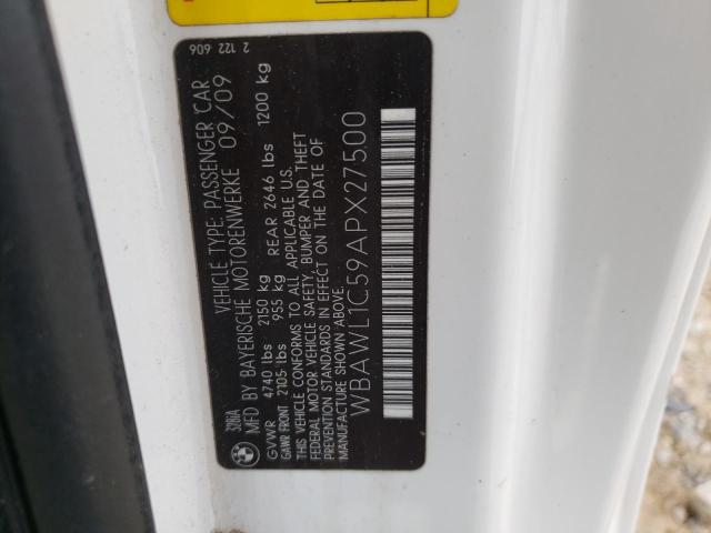 Photo 10 from auction – 2010 BMW 328 I with VIN WBAWL1C59APX27500