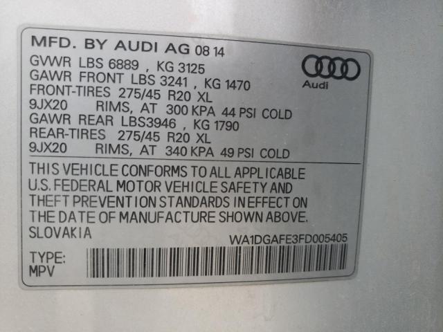 Photo 10 from auction – 2015 AUDI Q7 PRESTIG with VIN WA1DGAFE3FD005405