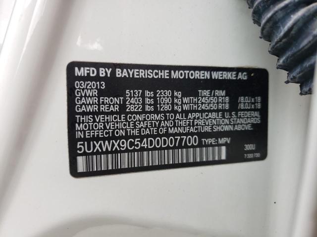 Photo 10 from auction – 2013 BMW X3 XDRIVE2 with VIN 5UXWX9C54D0D07700