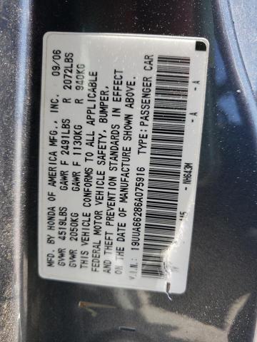 Photo 10 from auction – 2006 ACURA 3.2TL with VIN 19UUA66286A075916