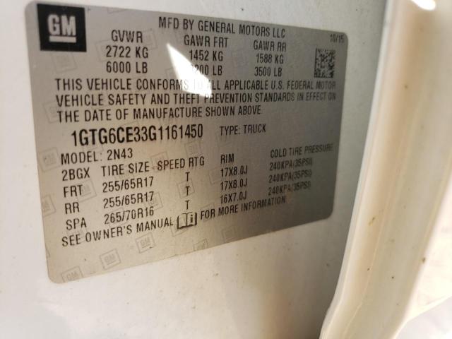 Photo 10 from auction – 2016 GMC CANYON SLE with VIN 1GTG6CE33G1161450