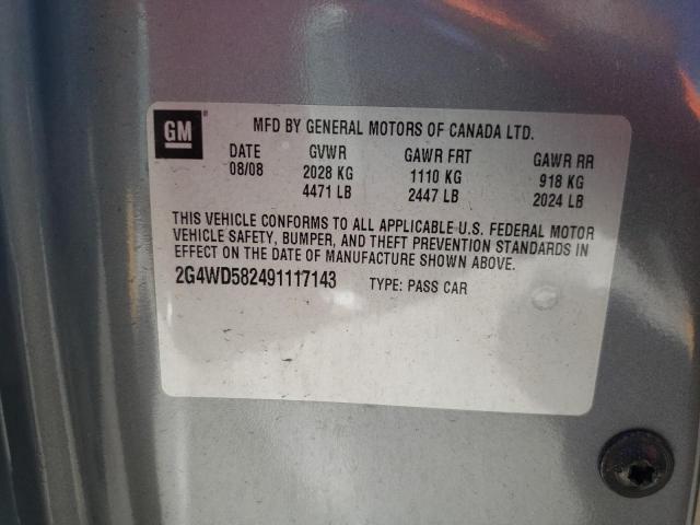 Photo 10 from auction – 2009 BUICK LACROSSE C with VIN 2G4WD582491117143