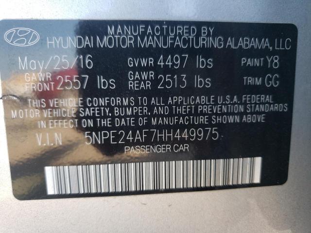 Photo 10 from auction – 2017 HYUNDAI SONATA with VIN 5NPE24AF7HH449975