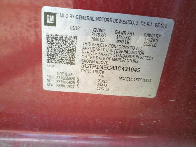 Photo 10 from auction – 2018 GMC SIERRA C15 with VIN 3GTP1NEC4JG431045