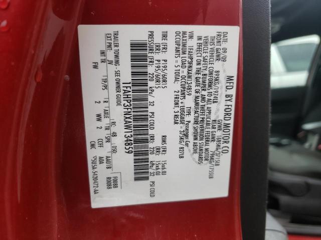 Photo 10 from auction – 2010 FORD FOCUS SE with VIN 1FAHP3FNXAW134859