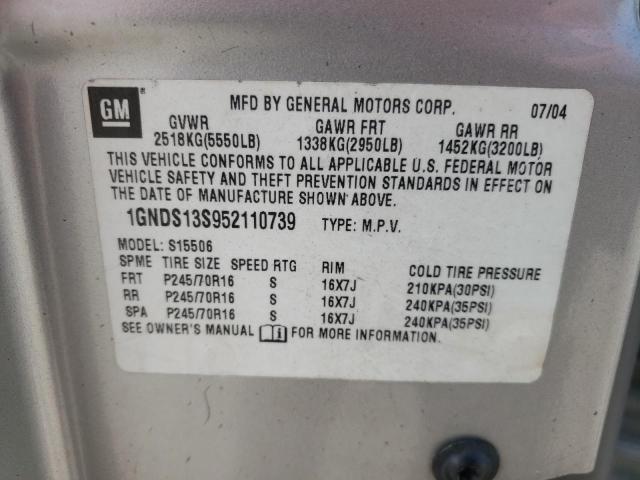 Photo 10 from auction – 2005 CHEVROLET TRAILBLAZE with VIN 1GNDS13S952110739