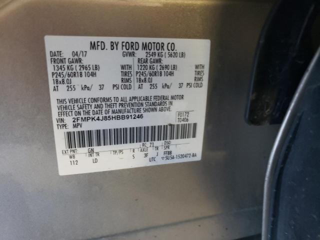 Photo 10 from auction – 2017 FORD EDGE SEL with VIN 2FMPK4J85HBB91246