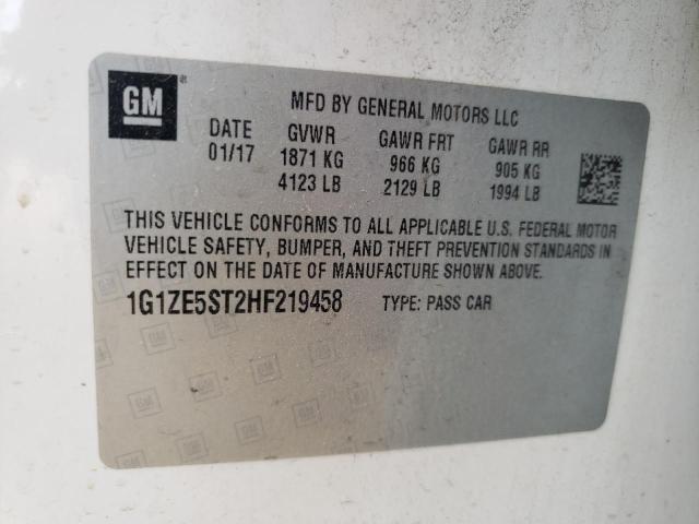 Photo 10 from auction – 2017 CHEVROLET MALIBU LT with VIN 1G1ZE5ST2HF219458