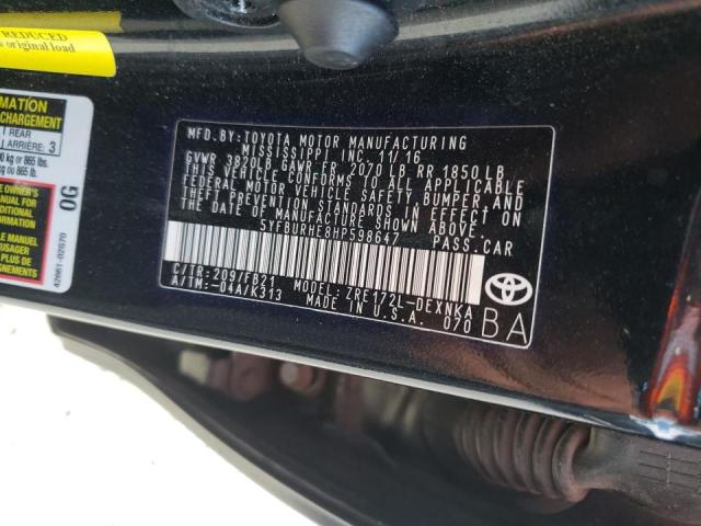 Photo 10 from auction – 2017 TOYOTA COROLLA L with VIN 5YFBURHE8HP598647