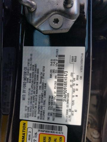 Photo 10 from auction – 2019 FORD FUSION TIT with VIN 3FA6P0D91KR141473
