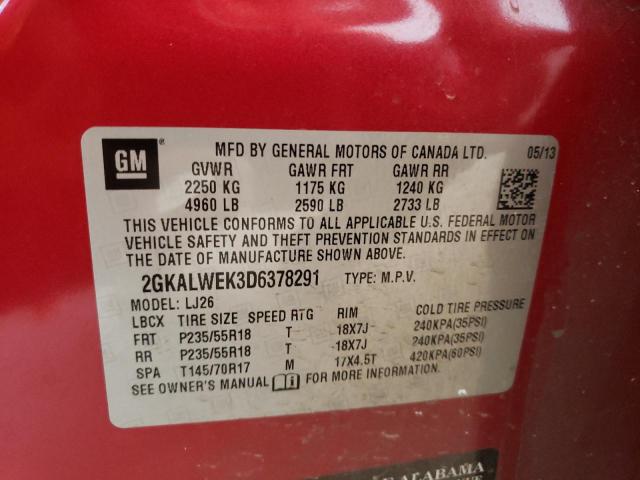 Photo 10 from auction – 2013 GMC TERRAIN SL with VIN 2GKALWEK3D6378291