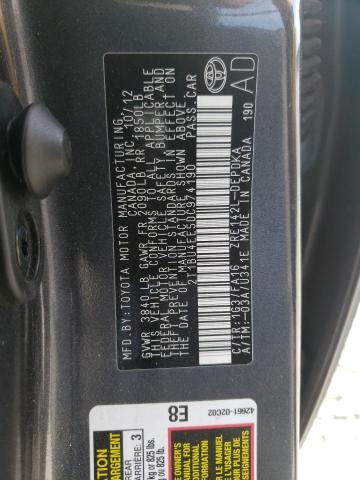 Photo 10 from auction – 2013 TOYOTA COROLLA BA with VIN 2T1BU4EE5DC974190