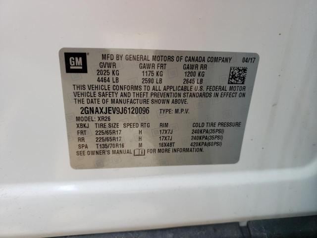 Photo 10 from auction – 2018 CHEVROLET EQUINOX LT with VIN 2GNAXJEV9J6120096