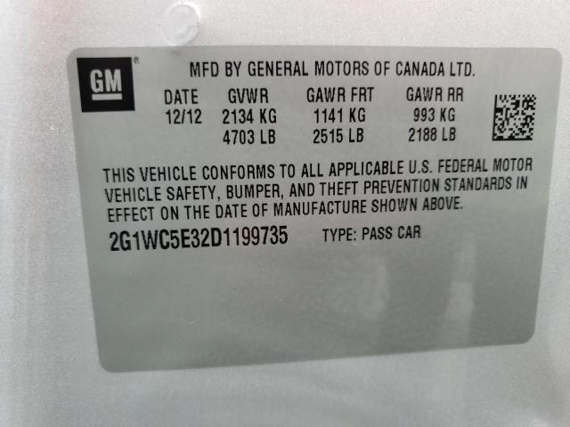 Photo 10 from auction – 2013 CHEVROLET IMPALA LTZ with VIN 2G1WC5E32D1199735