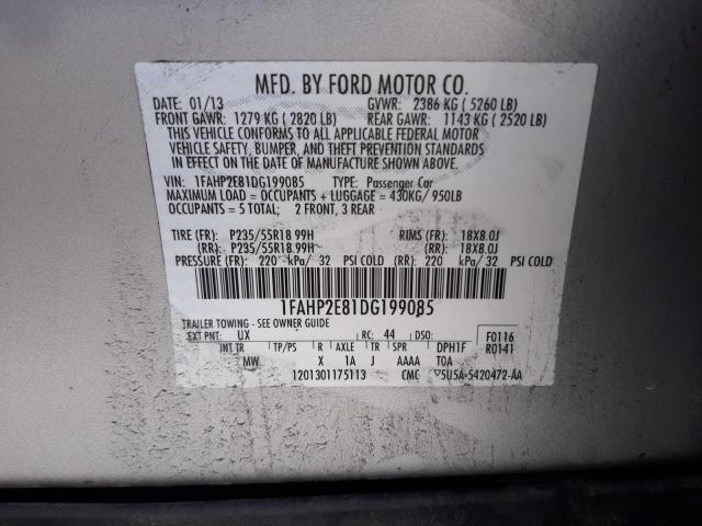 Photo 10 from auction – 2013 FORD TAURUS SEL with VIN 1FAHP2E81DG199085