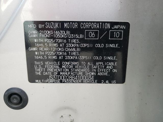 Photo 10 from auction – 2011 SUZUKI GRAND VITA with VIN JS3TD0D28B4100034