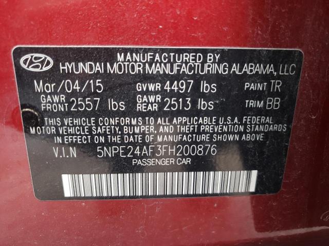 Photo 10 from auction – 2015 HYUNDAI SONATA SE with VIN 5NPE24AF3FH200876