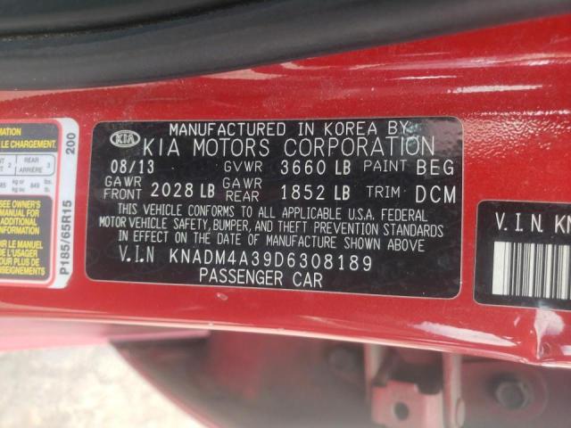 Photo 10 from auction – 2013 KIA RIO LX with VIN KNADM4A39D6308189