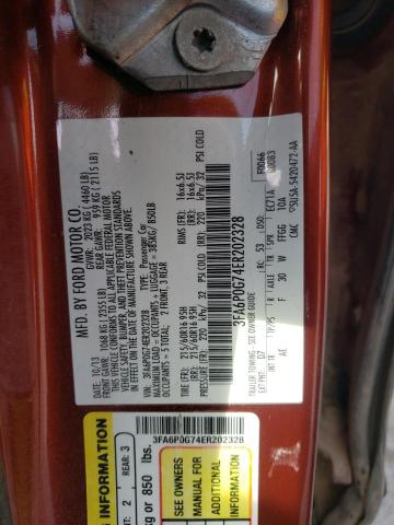 Photo 10 from auction – 2014 FORD FUSION S with VIN 3FA6P0G74ER202328