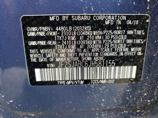 Photo 10 from auction – 2018 SUBARU FORESTER 2 with VIN JF2SJABC6JH581155