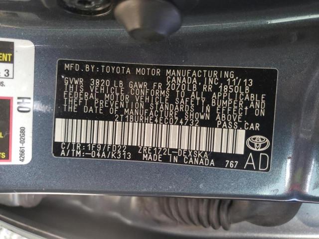 Photo 10 from auction – 2014 TOYOTA COROLLA L with VIN 2T1BURHE4EC074732