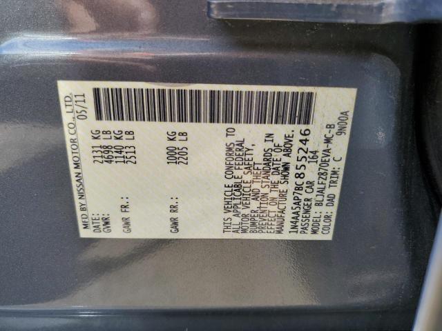Photo 10 from auction – 2011 NISSAN MAXIMA with VIN 1N4AA5AP7BC855246