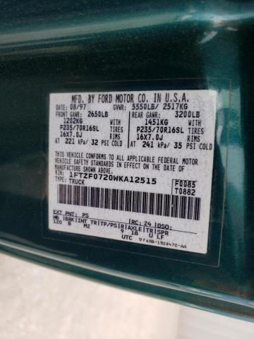 Photo 10 from auction – 1998 FORD F150 with VIN 1FTZF0720WKA12515