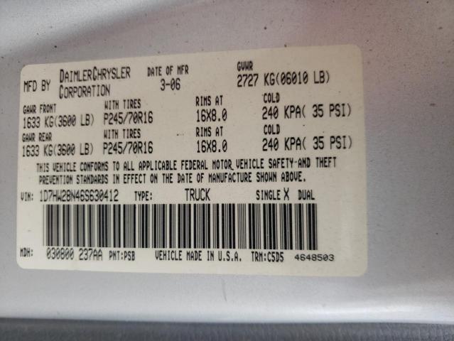 Photo 10 from auction – 2006 DODGE DAKOTA QUA with VIN 1D7HW28N46S630412