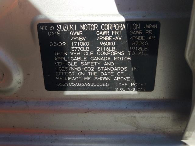 Photo 10 from auction – 2010 SUZUKI SX4 SPORT with VIN JS2YC5A83A6300065
