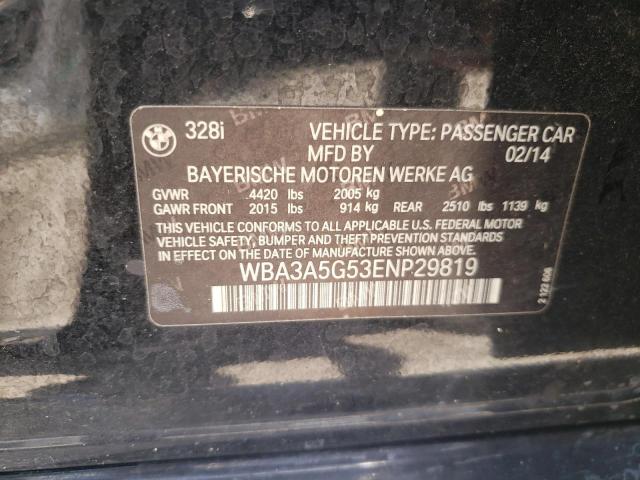 Photo 10 from auction – 2014 BMW 328 I with VIN WBA3A5G53ENP29819