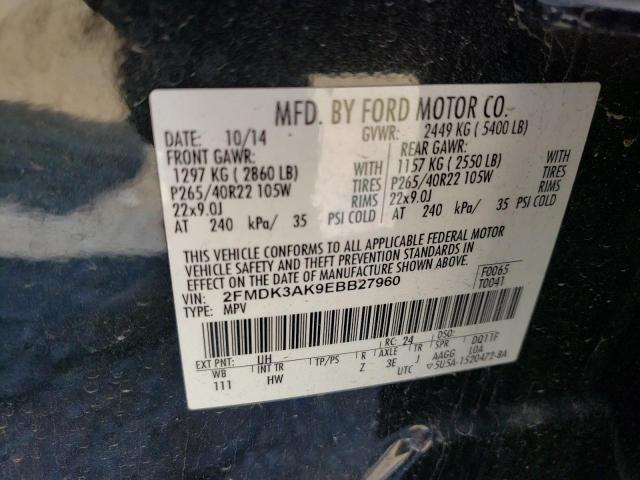 Photo 10 from auction – 2014 FORD EDGE SPORT with VIN 2FMDK3AK9EBB27960