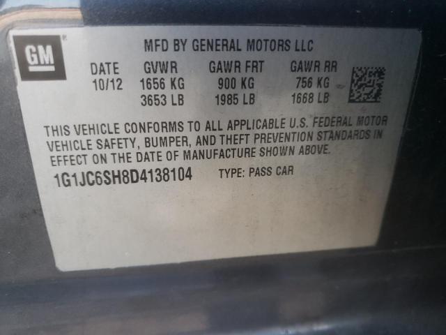 Photo 10 from auction – 2013 CHEVROLET SONIC LT with VIN 1G1JC6SH8D4138104