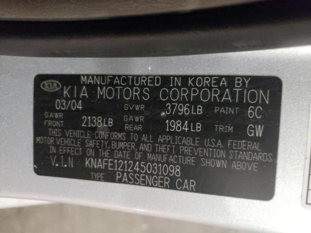Photo 10 from auction – 2004 KIA SPECTRA LX with VIN KNAFE121245031098