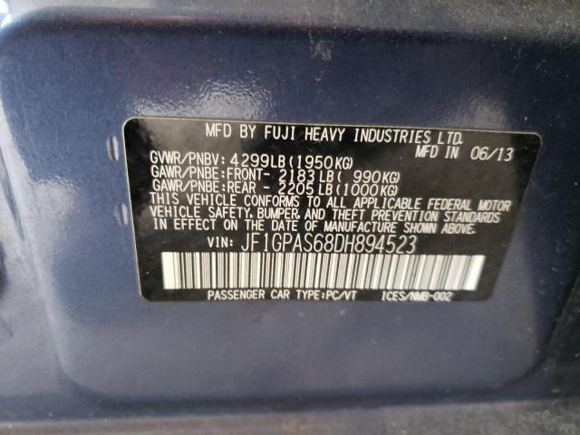 Photo 10 from auction – 2013 SUBARU IMPREZA SP with VIN JF1GPAS68DH894523