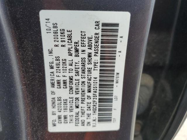 Photo 10 from auction – 2015 HONDA ACCORD LX with VIN 1HGCR2F35FA051014