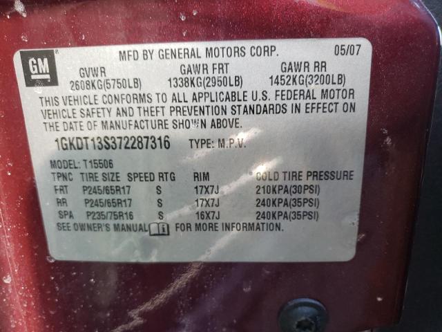 Photo 10 from auction – 2007 GMC ENVOY with VIN 1GKDT13S372287316